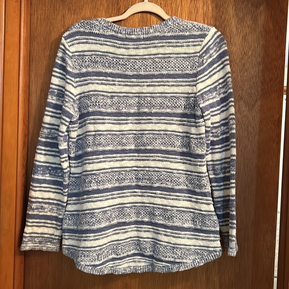 Style & Co blue and white striped sweater. Size L - Picture 2 of 5